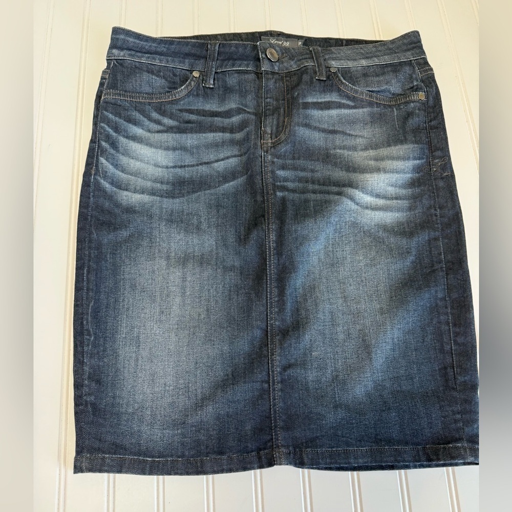 LEVEL 99 Anthropologie DENIM Jean SKIRT Pencil 29 1244